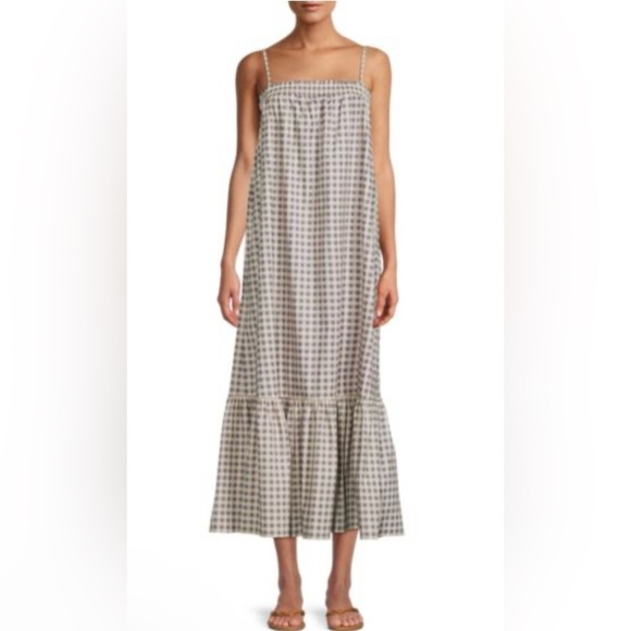 WeWoreWhat Smocked gingham Midi Dress NWT Size Small - Picture 1 of 7